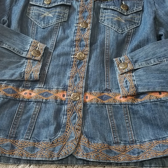 Isabel Hayley embroidered denim jacket size M - Picture 3 of 8